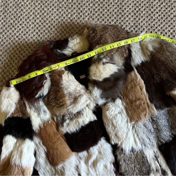 Vintage 1970 Patchwork French Rabbit Fur Jacket Coat SZ 13 14 K&H Furmoste - Picture 7 of 16